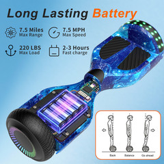 Hoverboard Electric for Kids Bluetooth Self-Balancing Scooter LED Light UL 2272