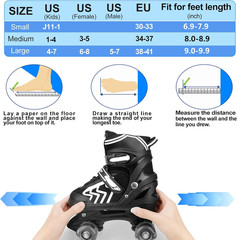 Kids Adjustable Roller Skates for Boys Girls Beginners Outdoor Indoor Sports