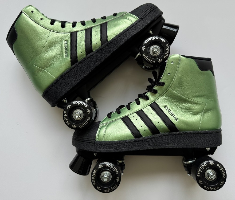 Adidas Superstar 82 Roller Skates Metallic Green Sz W 12.5 M 11 JS4042 MSRP $200