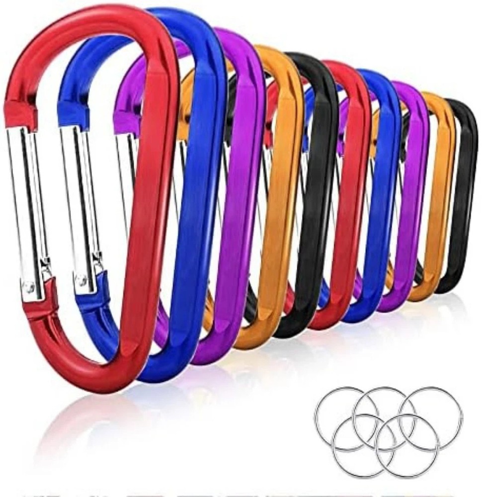 Carabiner Clip, 10 Pack, 855lbs，3″ Heavy Duty Caribeaners for Hammocks, Campin..