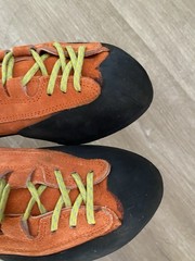 Scarpa Vapor Italy EU 43.5 Orange Suede Lace Up Rock Climbing Shoes M 10 W 11