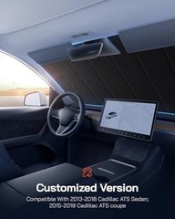 Windshield Sunshade for Cadillac ATS 2013-2019 (Sedan & Coupe), Premium Grey