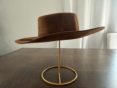 Brixton Wool Felt Wide Brim Hat Brown Whiskey Western Rancher Leather Band SizeS