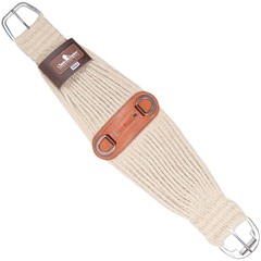 CLASSIC EQUINE 100% Mohair 31 Strand Natural 28in Roper Cinch w Leather Center