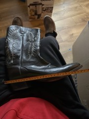 Tony Lama Black Leather Western Equestrian Cowboy Boots