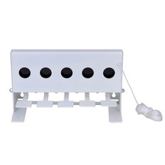 vidaXL 5-Hole Steel Drop Target with Reset Cord, 26.5 x 13.5 x 16 cm, White