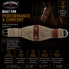 Horse Western 26 Strand Double Weave Two-Tone Mohair Roper Cinch 97143