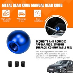 Car Round Ball Gear Shift Knob, Aluminum Alloy Vehicle Gear Shifter Knob Blue