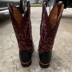 Dan Post Men’s Pull-On Western Cowboy Boots Square Toe Black/Brown US 8.5