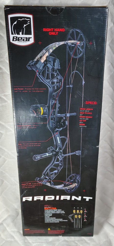 Bear Radiant Archery Bow RTH Extra 70# RH Mossy Oak DNA Camo AV45A1X0E7R **New**