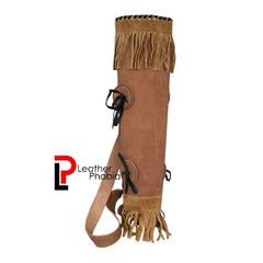 Brown Leather Back Arrow Quiver Genuine Cowhide for Hunting & Traditional Archer