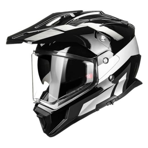 Dirt Bike Helmets for Adults 3 in 1 Dual Sport ATV Off Road Large Black Silver