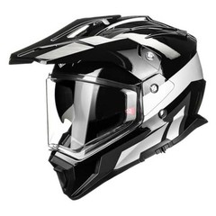 Dirt Bike Helmets for Adults 3 in 1 Dual Sport ATV Off Road Large Black Silver