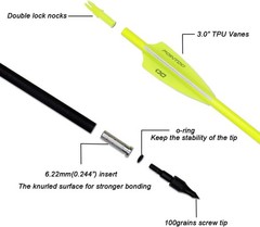 30-Inch Fluorescent Carbon Arrows for Target Practice & Hunting – Pack of 12