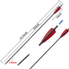 12x 30″/32″ Carbon Arrows Turkey Feather Spine 500 Hunting Compound Recurve Bow