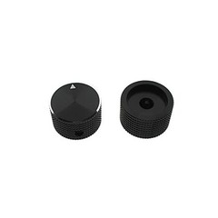 Rotary Potentiometer Control—Black Aluminum Alloy—Volume Audio Knob—2 Pieces