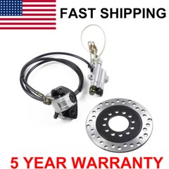 Rear Hydraulic Brake Caliper Assembly + Disc Rotor Kit for ATV Go Kart Cart