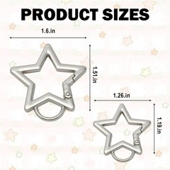 6Pcs Stars Carabiner, Zinc Alloy Star-Shaped Carabiner Keychain, Heavy Duty S…