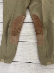 THE TAILORED SPORTSMAN Trophy Hunter Womens Sz 28 Long Khaki Knee Patch Breeches