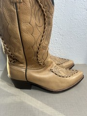 Vintage Rare Dan Post Western Leather Fancy Boots 8 1/2 EW Free Shipping