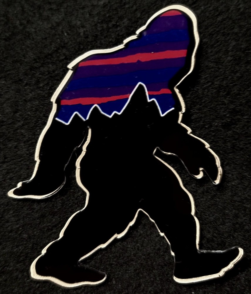 SASQUATCH STICKER «UNKNOWN BEING» 2 1/2 X 3″ GLOSSY THICK WATERPROOF OUTDOOR USE