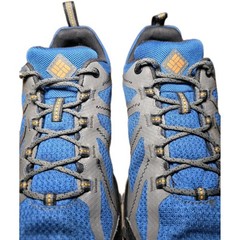 Columbia Mens 7/ W 8.5 Trailstorm Waterproof Hiking Shoes Gray Blue YM0749-036