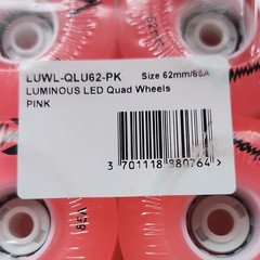 Luminous LED Quad Wheels Pink 62mm 85A Model LUWL-QLU62-PK MPN LUWL-QLU62-PK