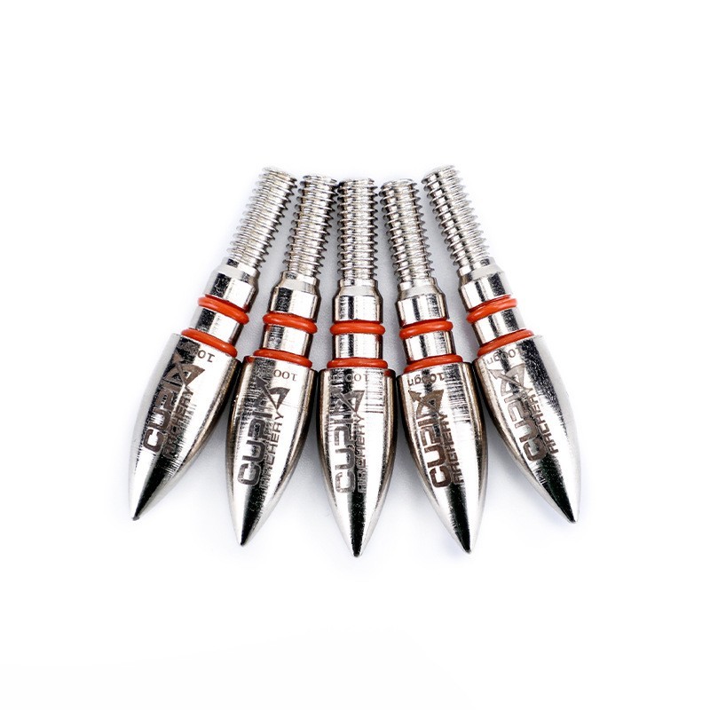 12Pcs Archery Field Points 100 Grain Target Hunting Practice Arrow Tip 5/16 inch