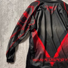 WARPED SPORTZ PAINTBALL JERSEY – ADULT SIZE EXTRA LARGE XL – BLACK /RED – OG