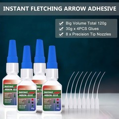 4 Pack Arrow Glue, Fast Curing Fletching Insert Clear Adhesive clear