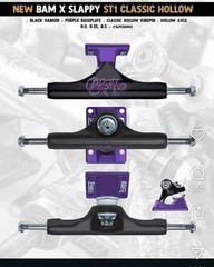 Slappy x Bam Margera Trucks ST1 Classic Hollow Light Black Purple 8.0 *SET OF 2*
