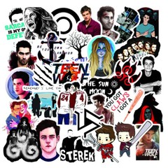 50pcs Waterproof Vinyl Teen Wolf Sticker Pack For Laptop,Water Bottle
