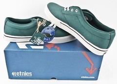 etnies Jameson 2 ECO TFTF Skateboard BMX Skate Shoes US 12 Green Cork Insole NOS