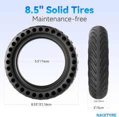 8.5X2 Inch Solid Tires for Electric Scooters 50/75-6.1 Scooter Tire Compatible w