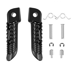 Motorcycle Black Front Foot Pegs Footrests Bracket Set for Suzuki Black#Front #4