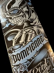 RARE SIGNED Nick Dompierre Race Car Real Skateboard Deck DOUBLE SIDED Skull NEW