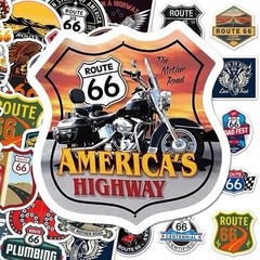 30Pcs Random Route 66 Sign Shaped HighWay Travel Waterproof Stickers