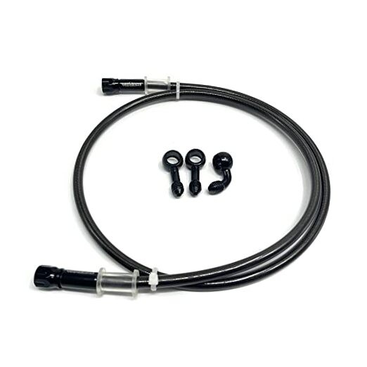 AN3 28 90 Degree M10 Stainless Steel Braided Motorcycle 40 cm (15.7 inches)