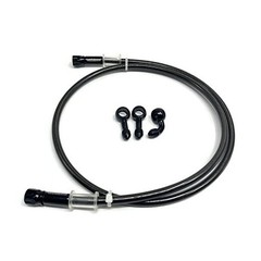 AN3 28 90 Degree M10 Stainless Steel Braided Motorcycle 40 cm (15.7 inches)