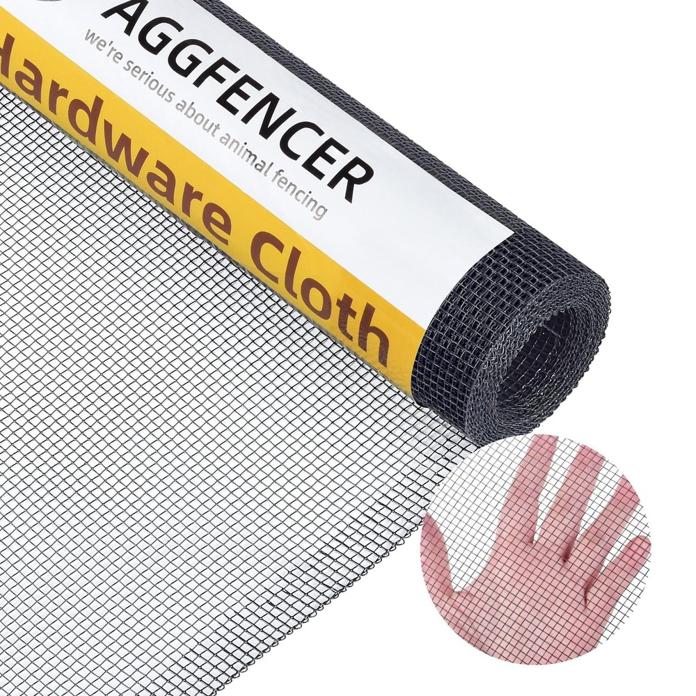 24in x 10ft Gray Hardware Cloth 1/8 inch 27Ga PVC Coated Wire Mesh Vinyl Coat…