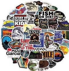 100 Fish Fishing Stickers Pack For Tackle Box Fishermen Dads Car Boat
