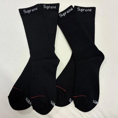Supreme x Hanes Socks Black 4 Pack Crew Cushioned Size 6-12 New 2026