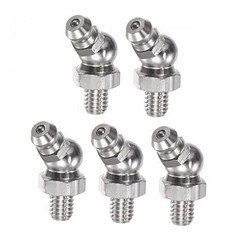 201 Stainless Steel 45 Degree Grease Fitting Thread Hydraulic Grease M6 x 1mm