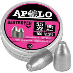 Apolo Destroyer Slug .22 Cal Air Gun Pellets .22 Caliber, 28 Grain, 100 Count