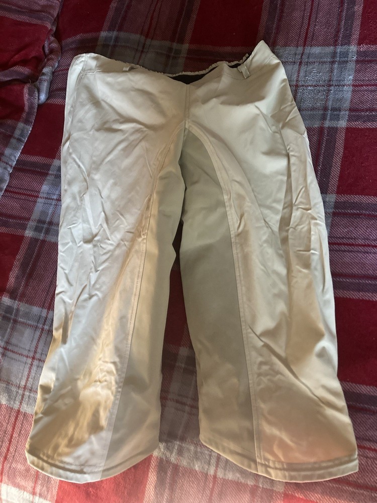 Kerrits water resistant tan rain pants easy off side v elcro womens M breeches