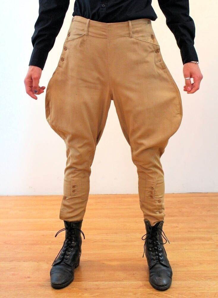 Men Khaki Jodhpur Breeches Horse Riding Baggy Hunting Trousers Polo Sports Pants