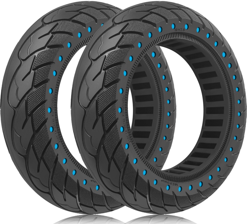 GYL 60/70-6.5 Scooter Tires：10 Inch 10/70-6.5, Solid Tire-Blue 2pcs