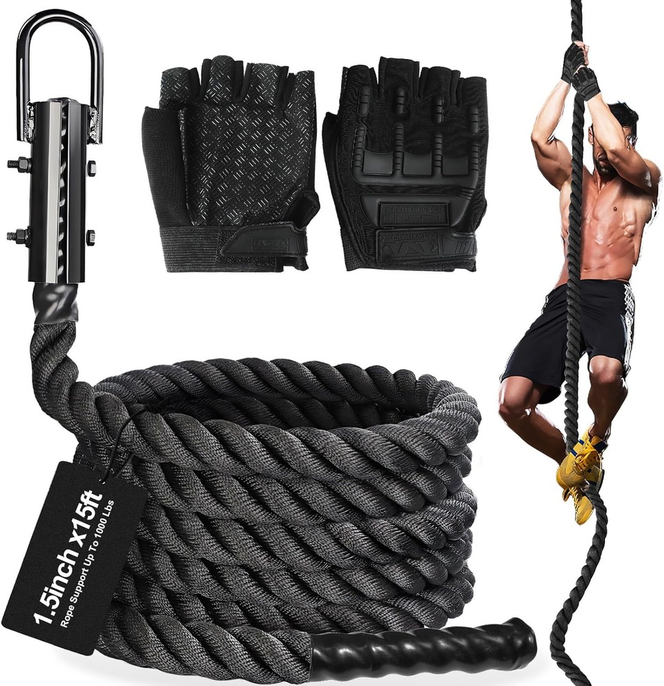 Climbing Rope 1.5 Inch Diameter 10/15 / 20/30 Feet Length Gym Climbing Rope for