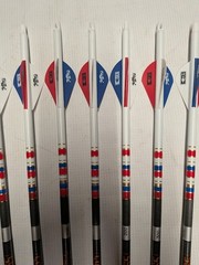 USA! 12- Easton 6.5mm 340 Classic Carbon Arrows Custom Dip/Crest & Blazer Vanes