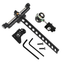 Compound Bow Sight Single Pin 0.059″ Fiber 4X Lens Long Pole Archery Hunt TP8510